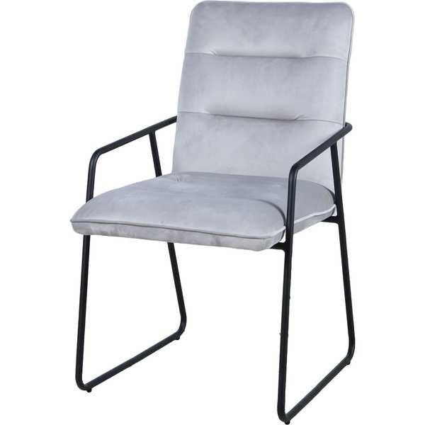 mutoni Fauteuil velours gris clair (lot de 2)  