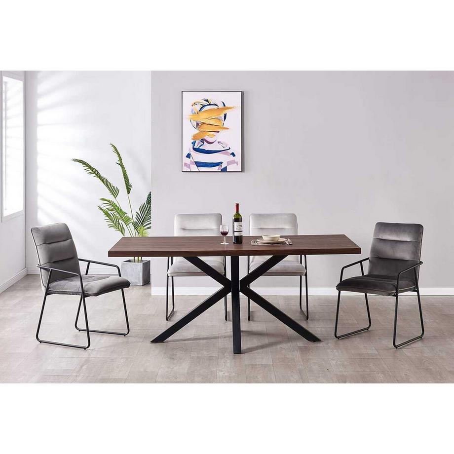 mutoni Poltrona Luneta grigio chiaro (set di 2)  