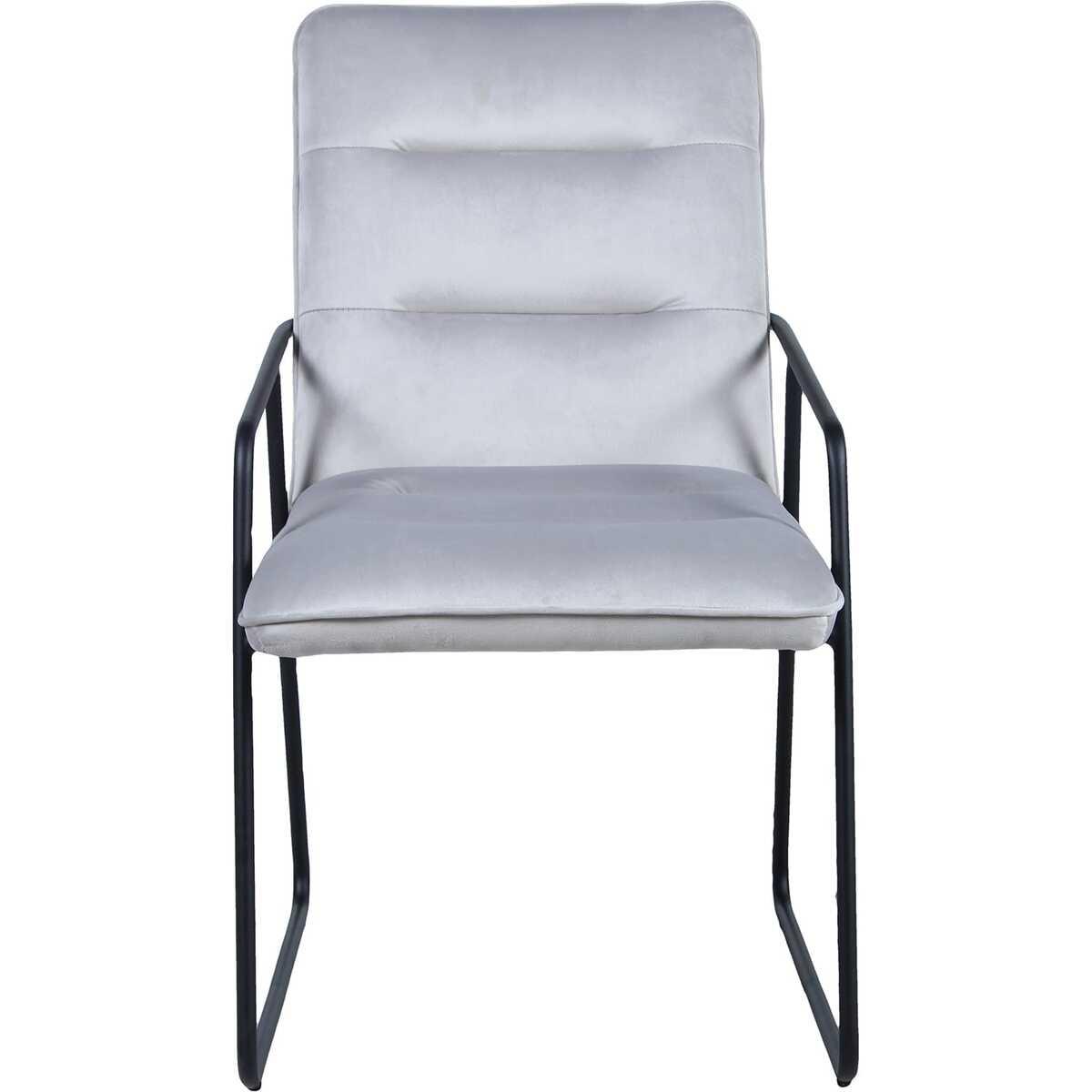 mutoni Chaise avec accoudoirs Luneta gris clair (lot de 2)  