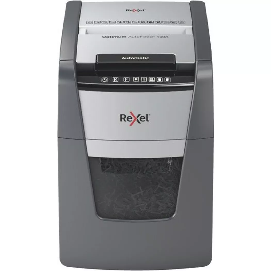 Rexel – Aktenvernichter Optimum AF+ 2020100XCH 100X, P-4, 34lt, Schwarz
