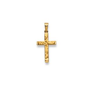 MUAU Schmuck  Anhänger Kreuz Gelbgold 750, 29x14mm 