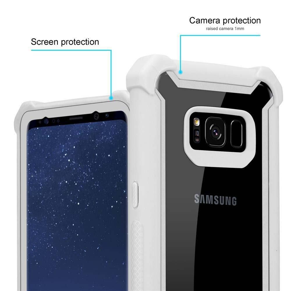 Cadorabo  Housse compatible avec Samsung Galaxy S8 - Coque de protection 2 en 1 avec bord en silicone TPU et dos en verre acrylique 