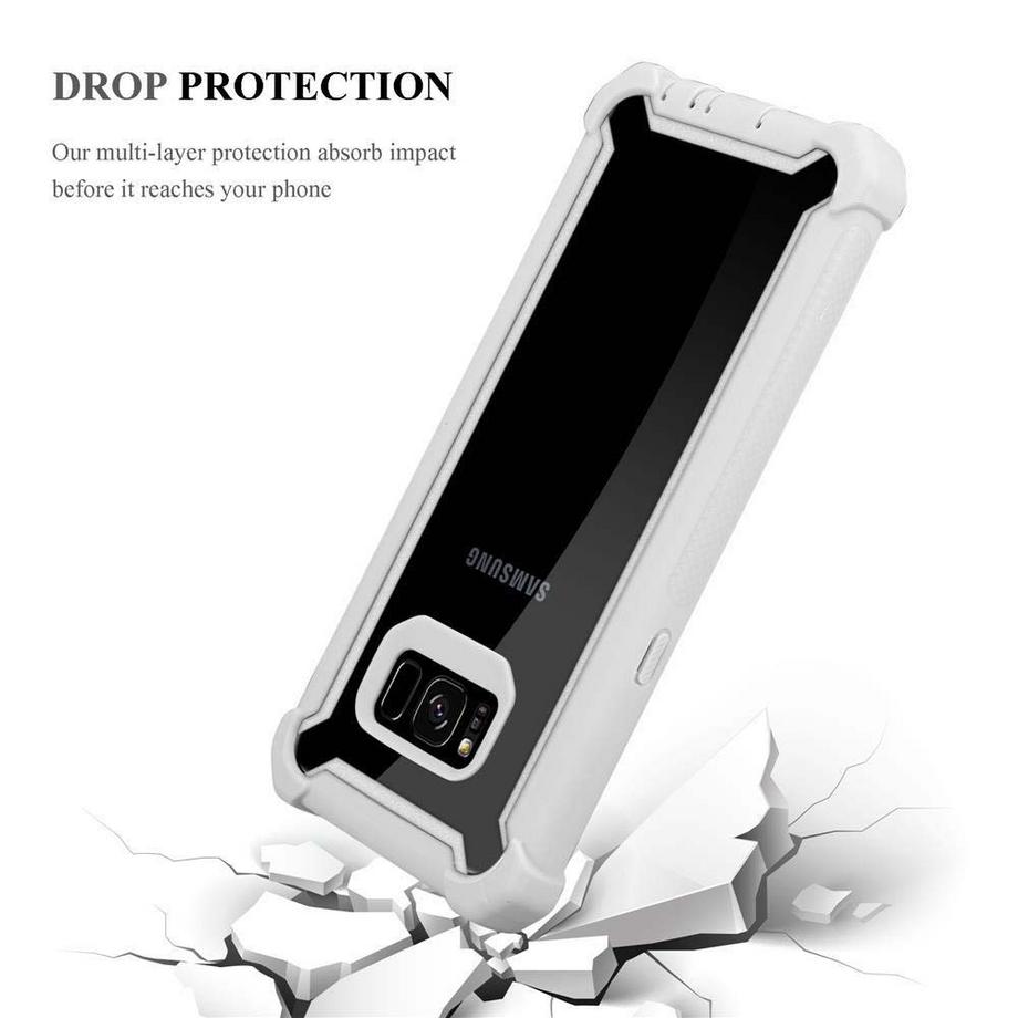 Cadorabo  Hülle für Samsung Galaxy S8 2-in-1 TPU Silikon-Rand Glas-Rücken 