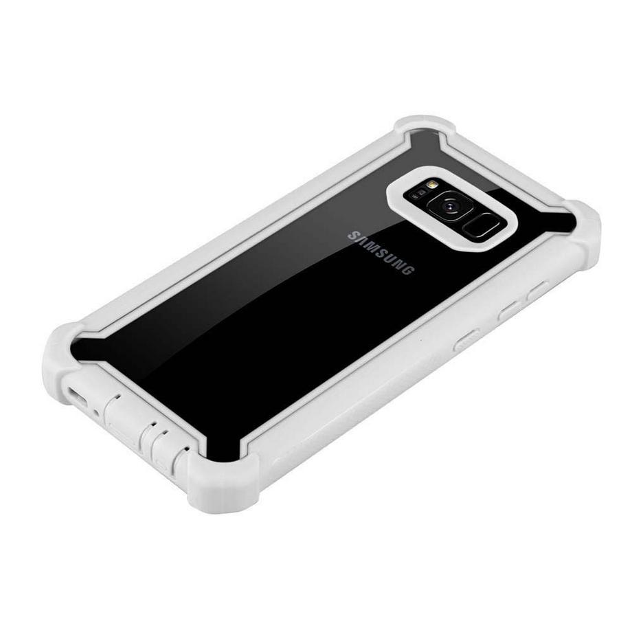 Cadorabo  Hülle für Samsung Galaxy S8 2-in-1 TPU Silikon-Rand Glas-Rücken 