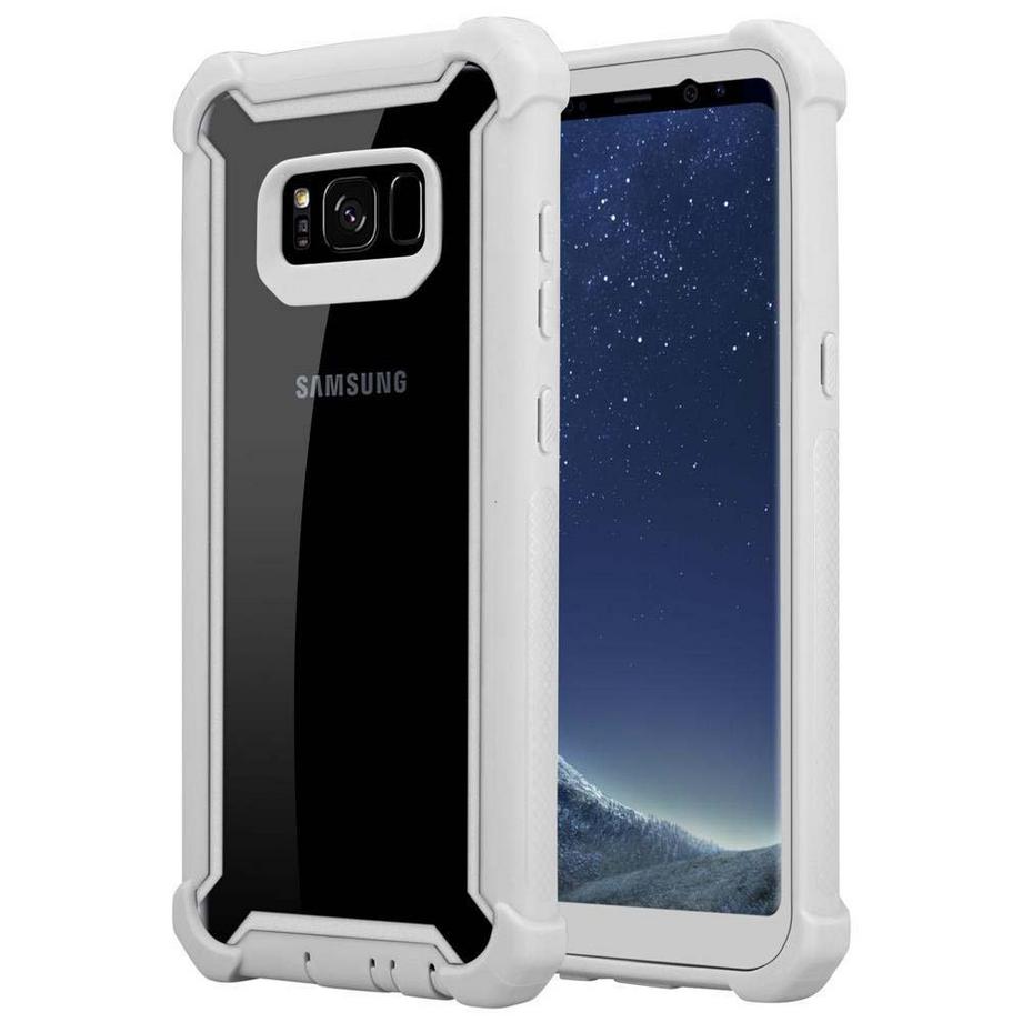 Cadorabo  Hülle für Samsung Galaxy S8 2-in-1 TPU Silikon-Rand Glas-Rücken 