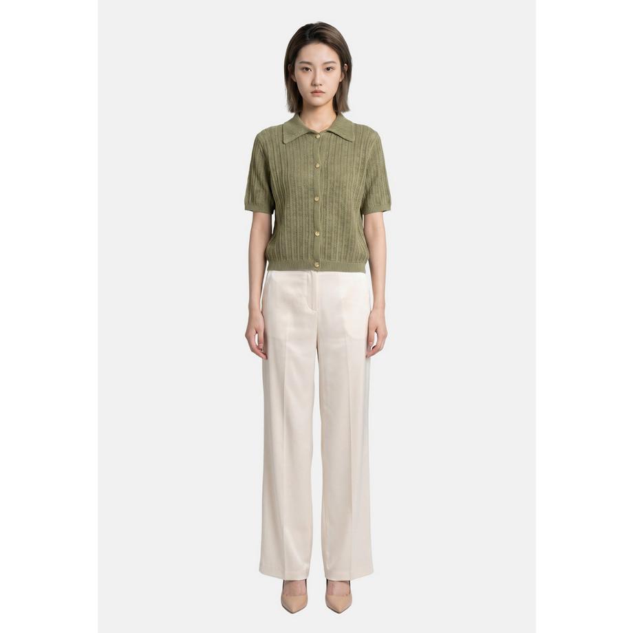 Roberta Rossi Cardigan lavorato a maglia con collo e maniche corte  