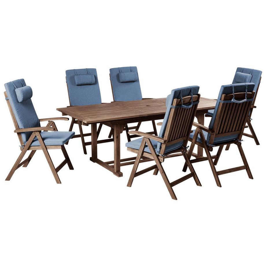 Salle à manger de jardin avec chaises en Acacia  AMANTEA PREMIUM