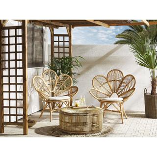 Beliani Bistro Set aus Rattan Boho FLORENTINE / LIMNI  