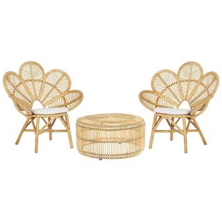 Beliani Bistro Set aus Rattan Boho FLORENTINE / LIMNI  