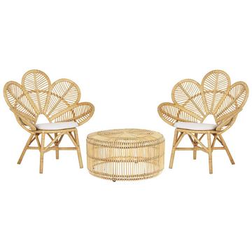 Bistro Set aus Rattan Boho FLORENTINE / LIMNI