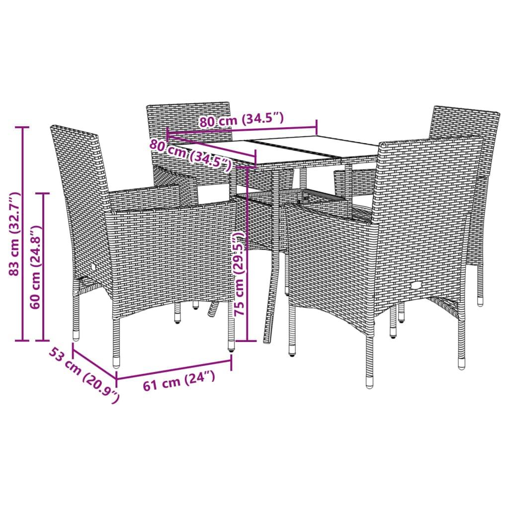 VidaXL Garten essgruppe poly-rattan  