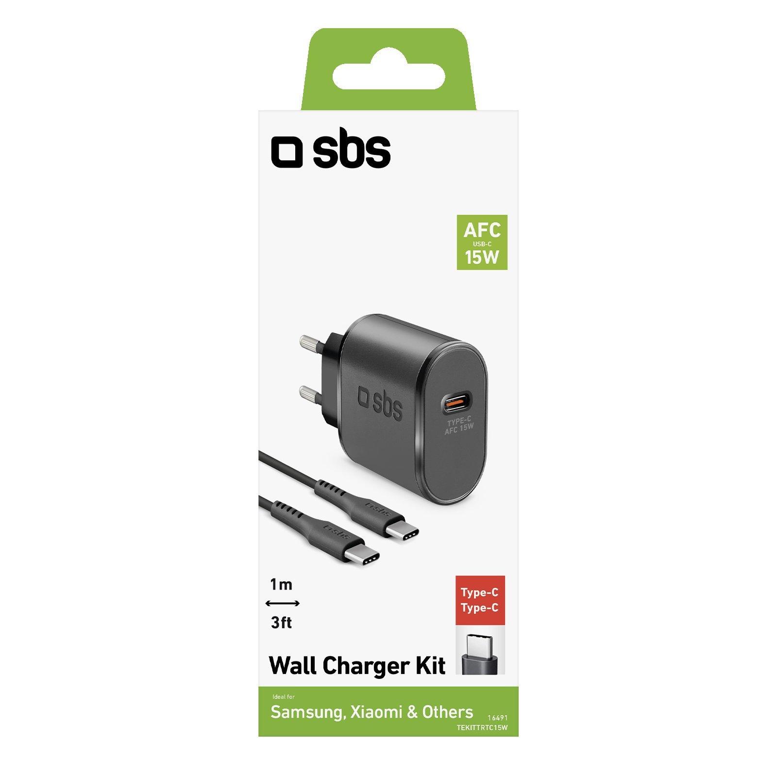 SBS  TEKITTRTC15W chargeur d'appareils mobiles Universel Noir Secteur Charge rapide Intérieure 