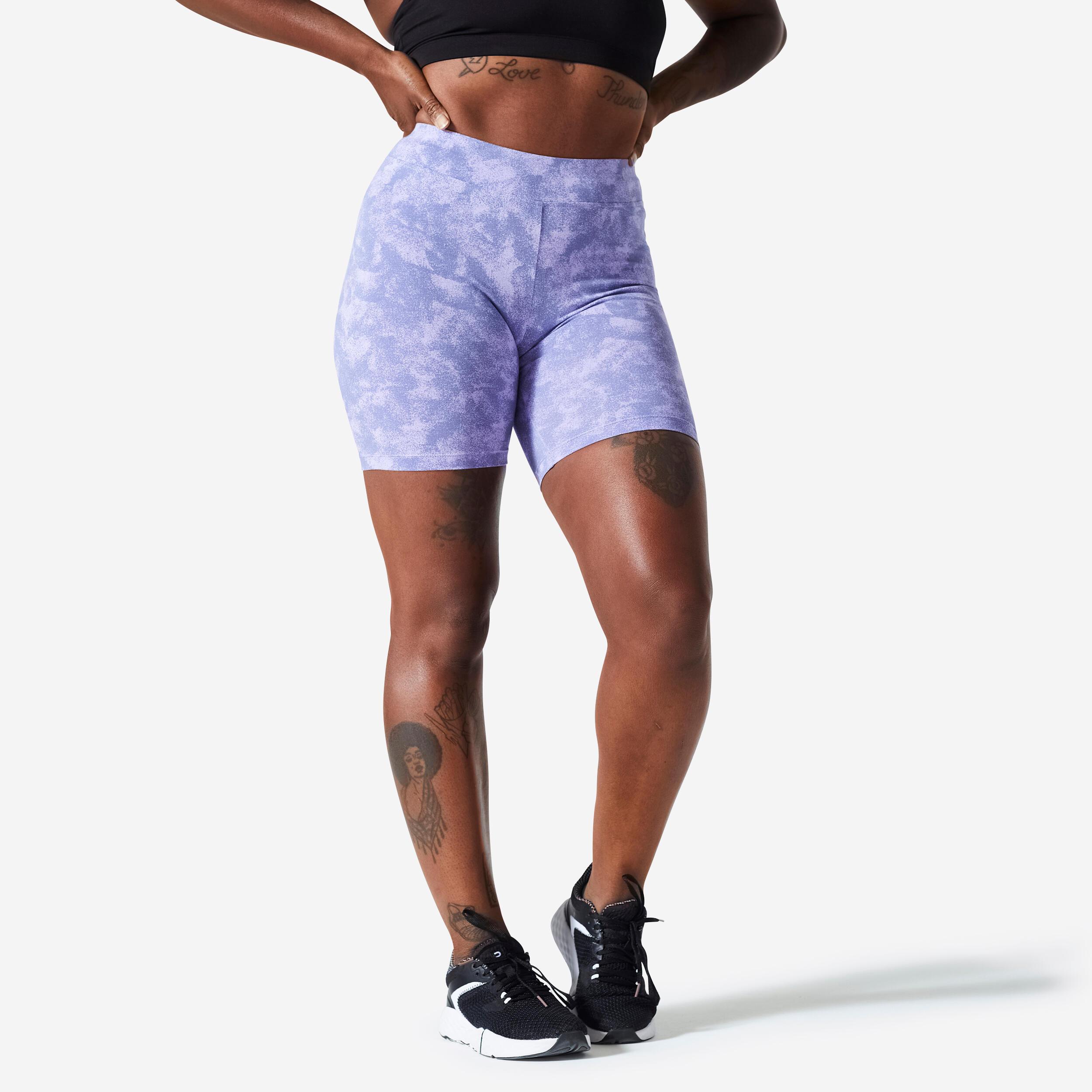 Image of Shorts - 500 Unisex Violett Bedruckt 3XL