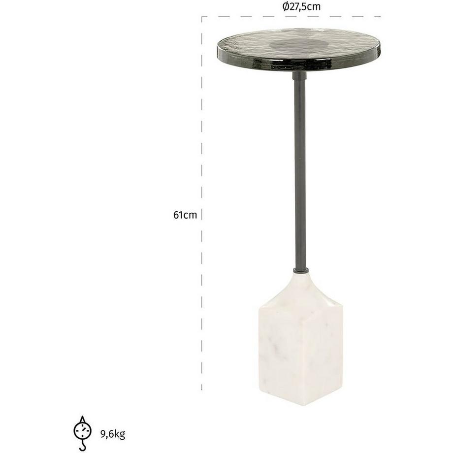 mutoni Table d&#039;appoint Aurora Marbre rond 27  