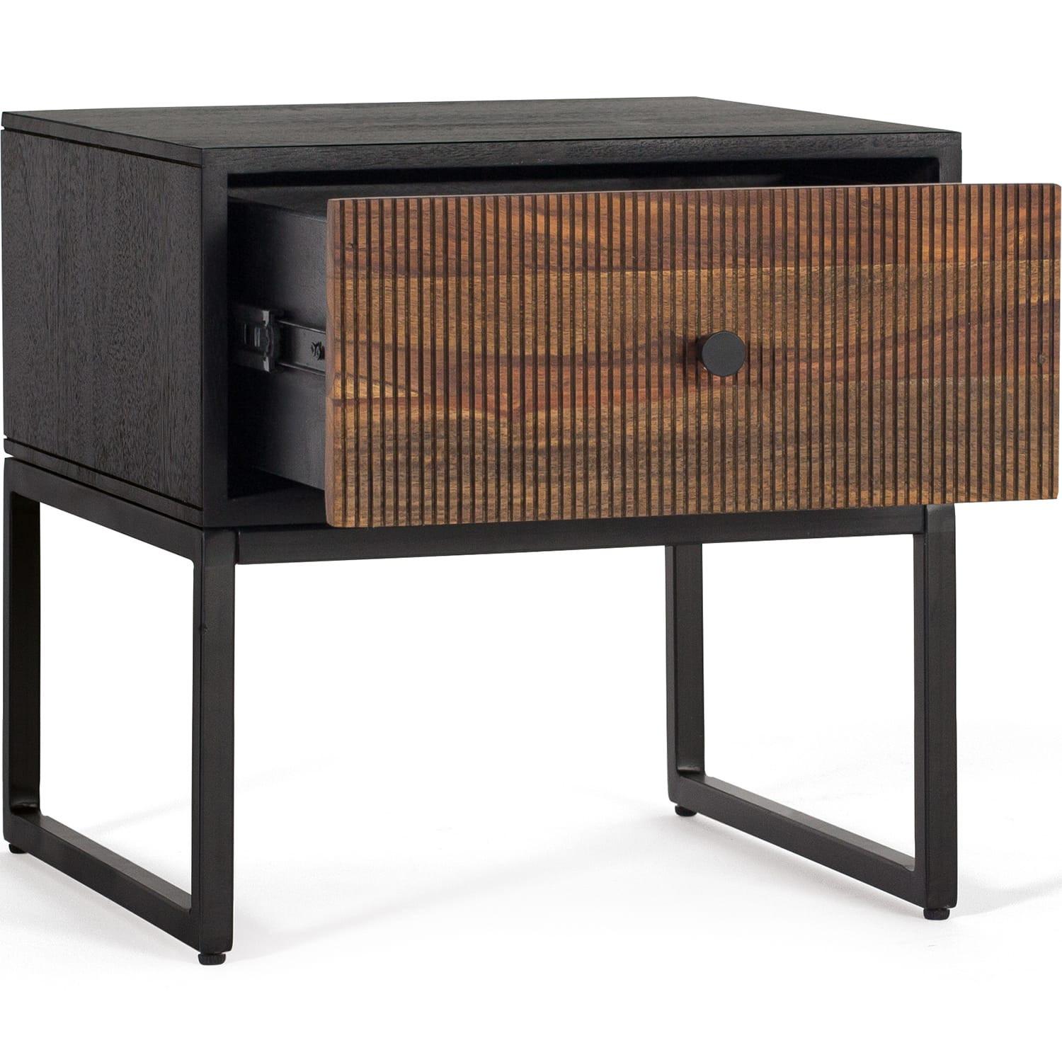 mutoni Table de chevet Quadra palissandre noir 45x45  