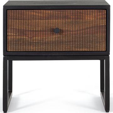 Comodino Quadra palissandro nero 45x45