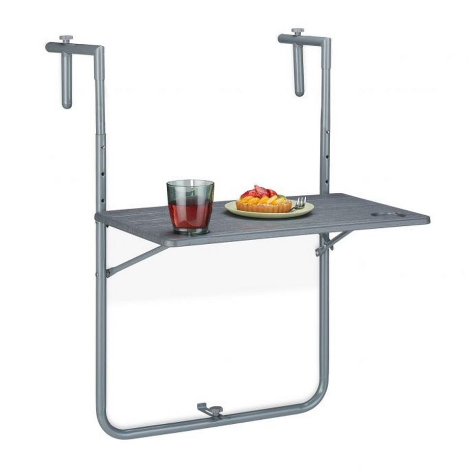 B2X  Table suspendue pliable grise pour balcon 