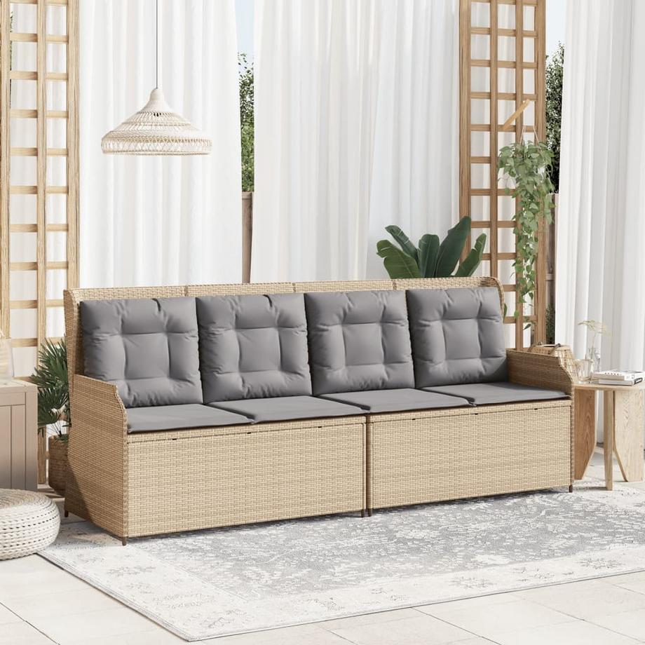 VidaXL Banc de jardin inclinable rotin synthétique  