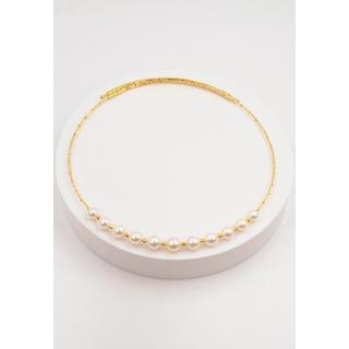 MUAU Schmuck  Collier Gelbgold 750 Akoya Perle 7-9mm 