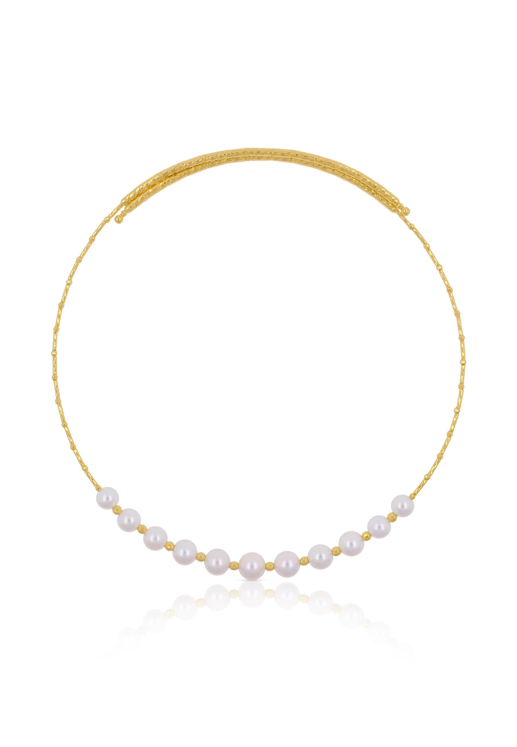 MUAU Schmuck  Collier Gelbgold 750 Akoya Perle 7-9mm 