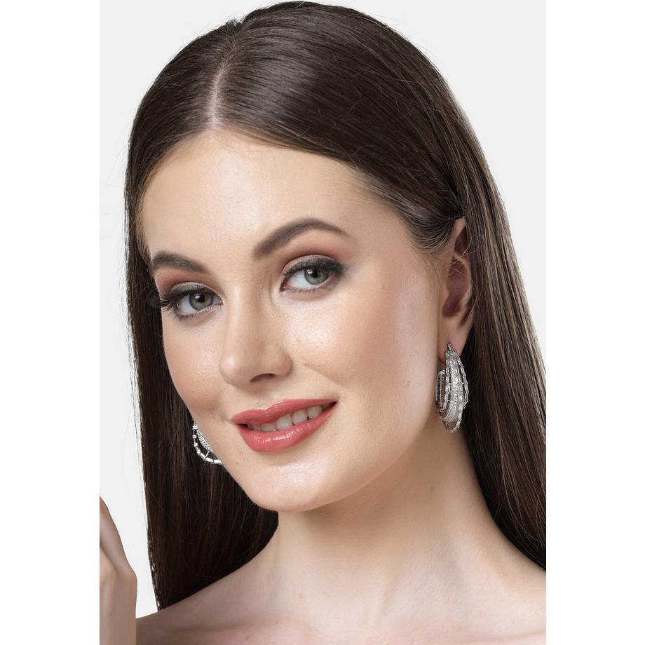 AVANT-GARDE PARIS  Collection Diva Cercles superposés en zirconium cubique 