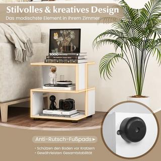 B2X Tavolino a 3 livelli comodino moderno tavolino con ripiani 39,5 x 39,5 x 45 cm bianco  