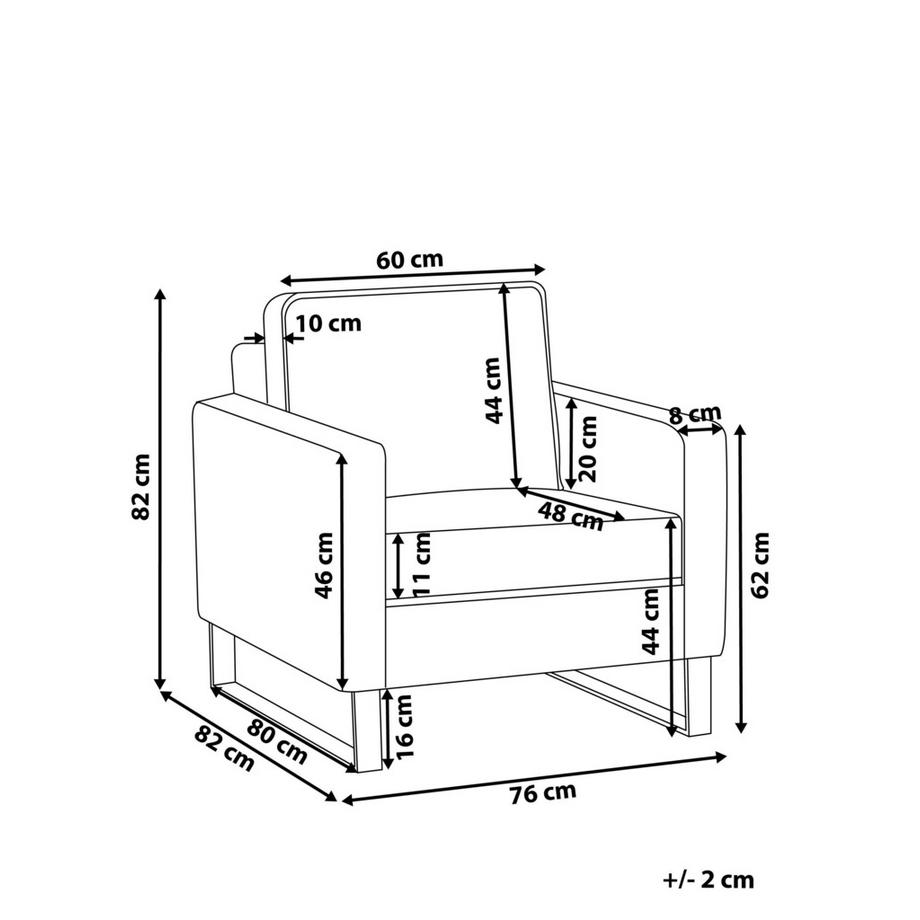 Beliani Fauteuil en Velours côtelé Rétro VIND  