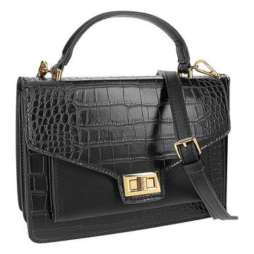 Sac bandoulière Crocodile Noir