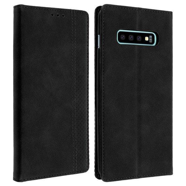 Avizar  Vintage Cover Galaxy S10 Plus Schwarz 