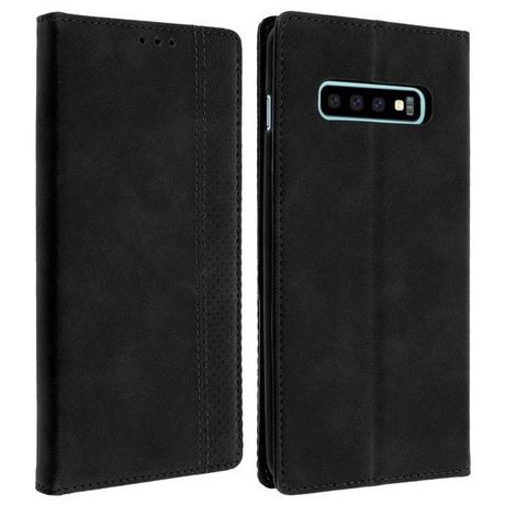 Avizar  Vintage Cover Galaxy S10 Plus Schwarz 