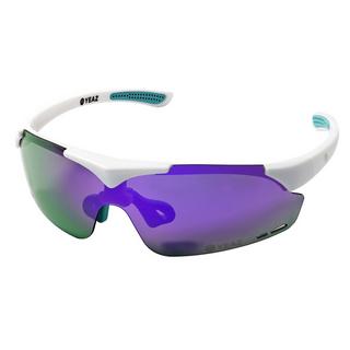 YEAZ  SUNUP Magnet-Sport-Sonnenbrille Matt weiß /  Full Revo Purple 