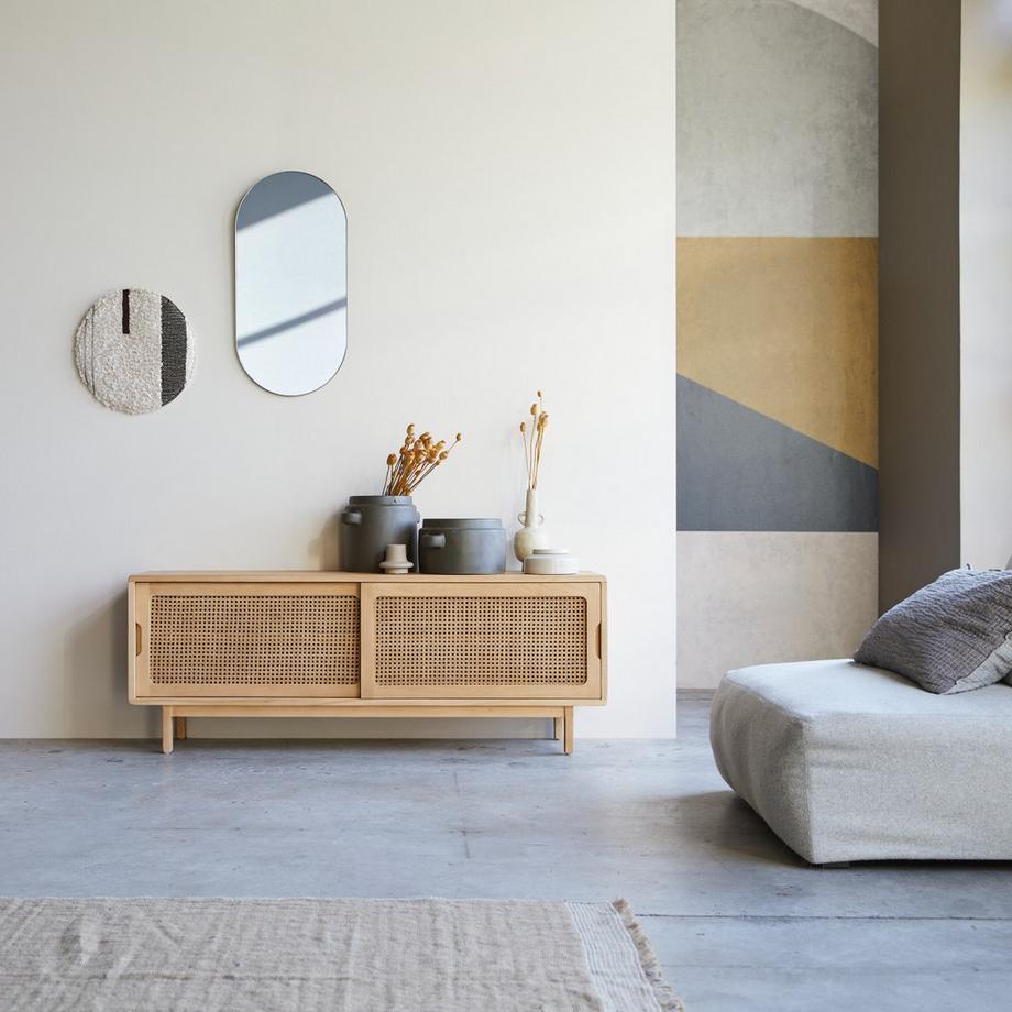 Tikamoon TV-Schrank aus Ulme und Rattangeflecht 140 cm Luis  