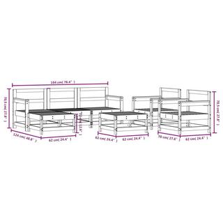 VidaXL set mobili da giardino Legno di pino  