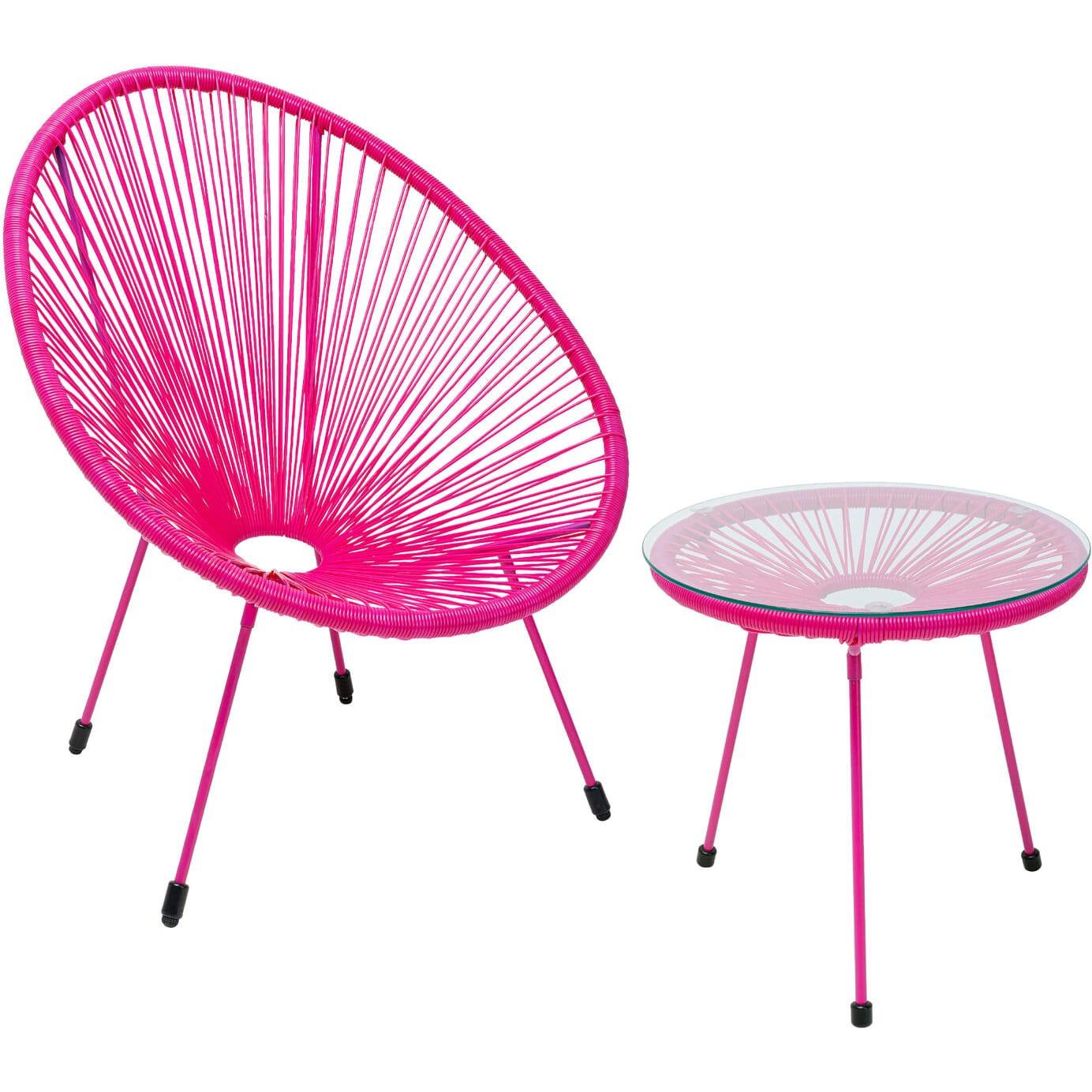 KARE Design Set da giardino Acapulco Mono rosa (2 pezzi)  