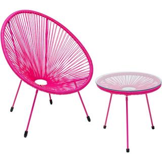 KARE Design Set da giardino Acapulco Mono rosa (2 pezzi)  