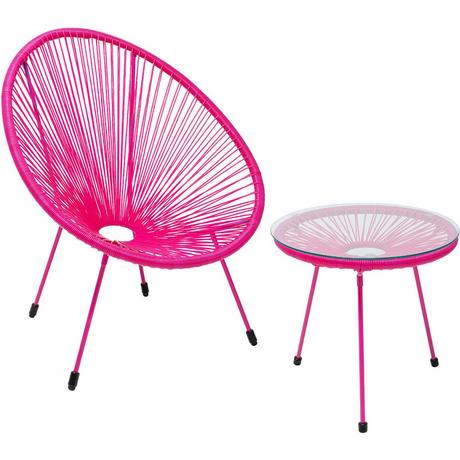 KARE Design Set da giardino Acapulco Mono rosa (2 pezzi)  