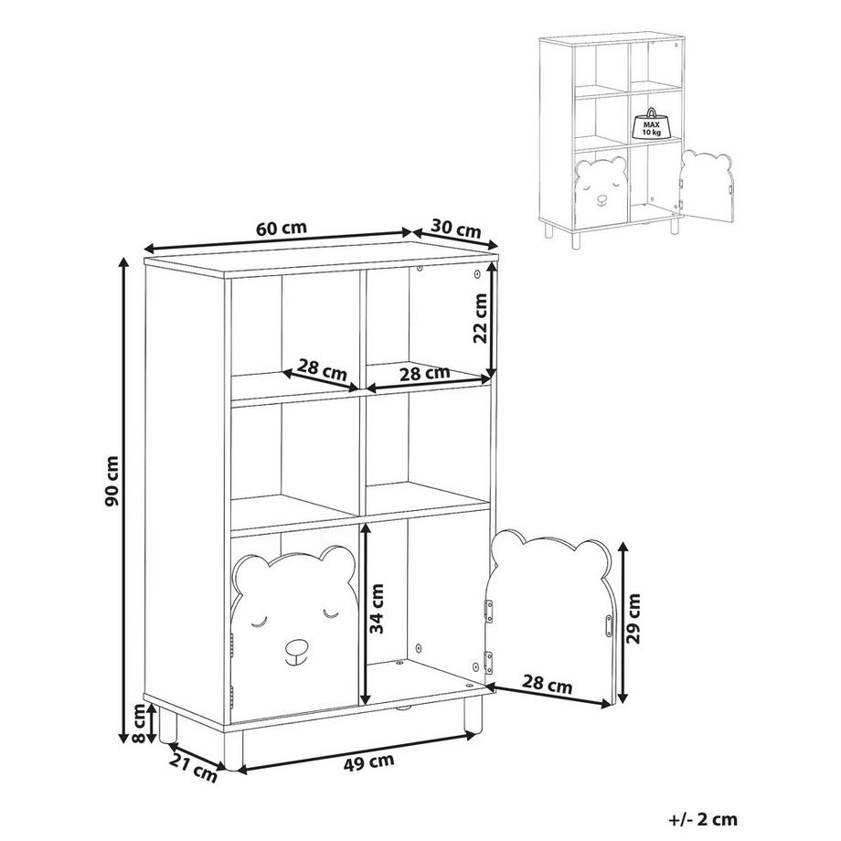 Beliani Bücherregal mit 3 Ebenen aus MDF-Platte Modern NOBBY  