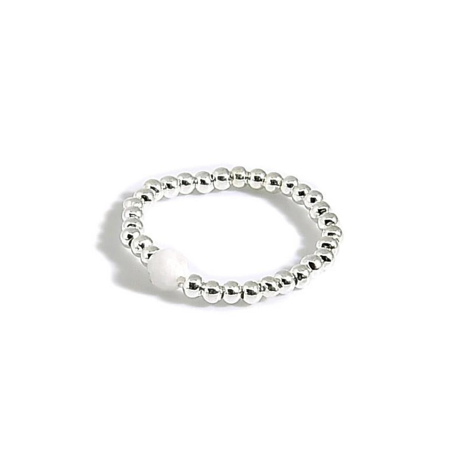 Balibay  Bague Juna  avec pierre de lune facettée 