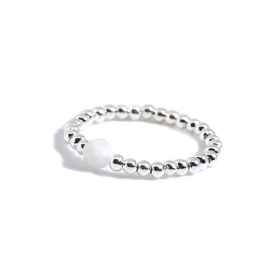 Bague Juna  avec pierre de lune facettée