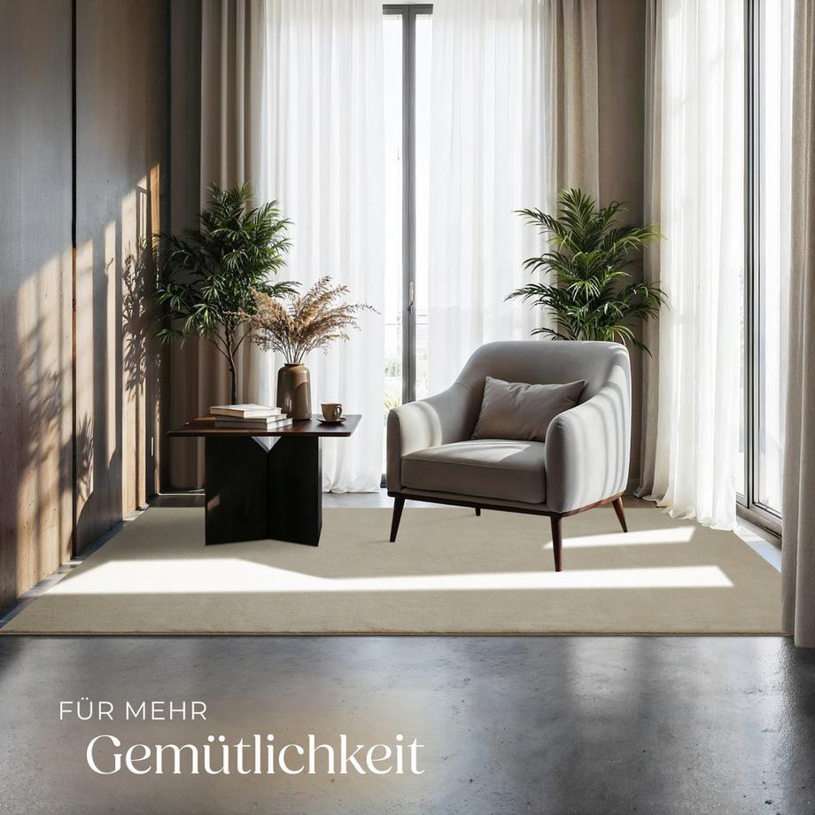 Tectake Kurzflorteppich Soft Zone verschiedene Größen und Farben flauschige Oberfläche  