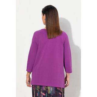 Ulla Popken  Sweatshirt, Querrippen, Rundhals, 3/4-Arm 