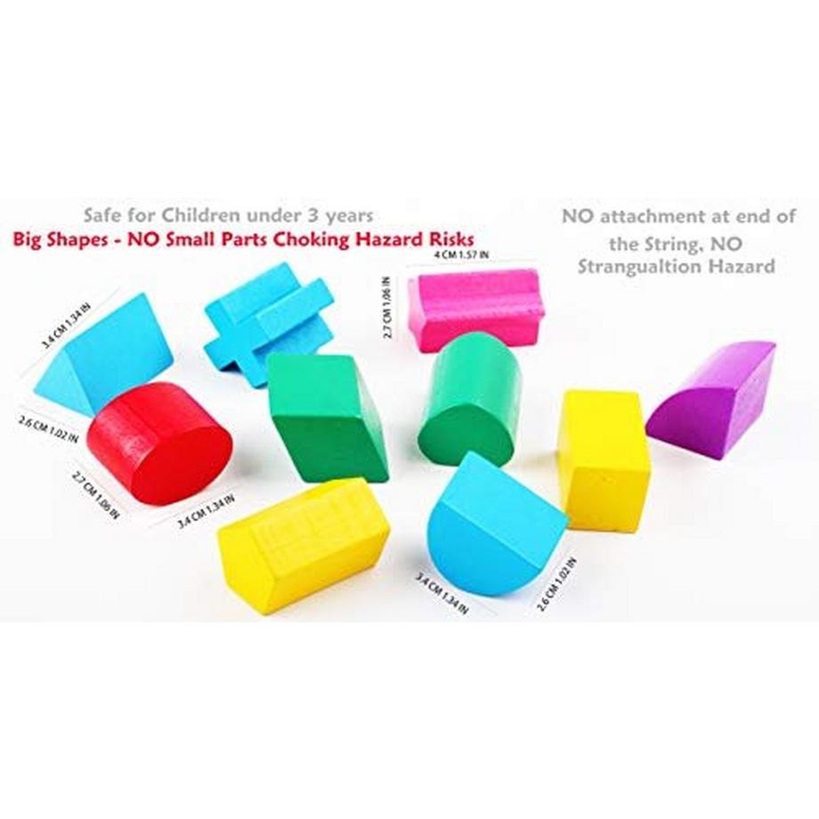 Activity-board  Nachziehspielzeug Holz - Nachziehtier Hund mit Schnur und Steckspiel mit Steckwürfel aus Holz - 2 