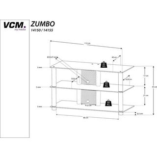 VCM Meuble TV Sideboard Armoire TV Rack TV Board Alu Verre Table Zumbo Meuble TV Sideboard Armoire TV Rack TV Board Alu Verre Table Zumbo  