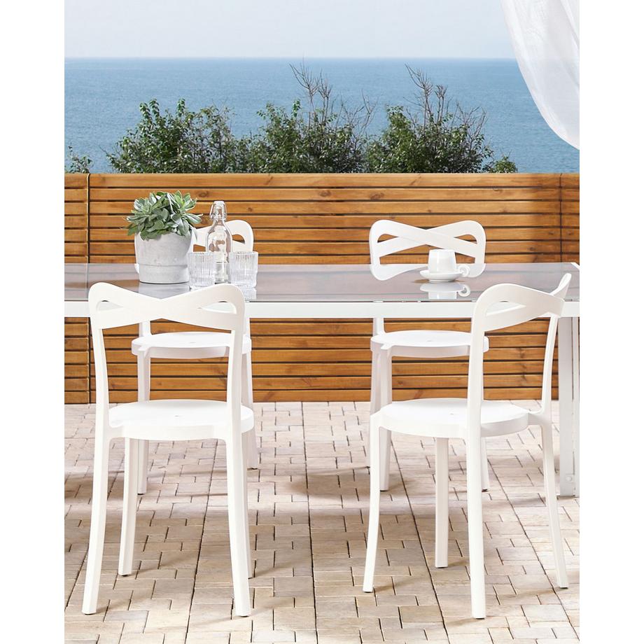 Beliani Lot de 4 chaises de jardin en Matière synthétique Scandinave CAMOGLI  