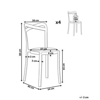 Beliani Set di 4 sedie da giardino en Materiale sintetico Scandinavo CAMOGLI  