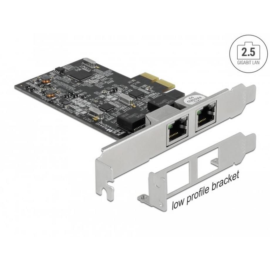 DeLock  Scheda PCI Express x2 per 2 x 2,5 Gigabit LAN 