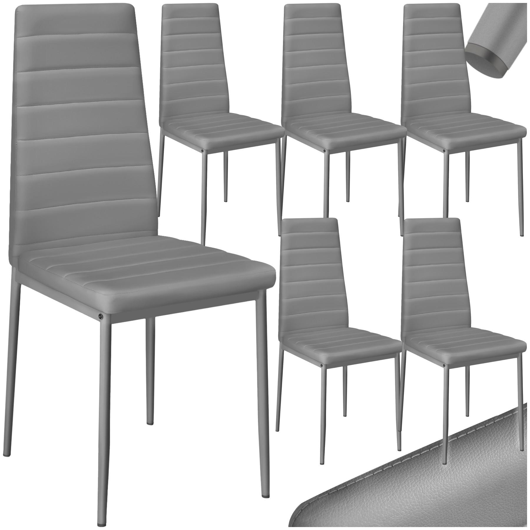 Tectake Lot de chaises avec surpiqûre  