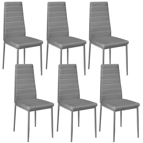 Tectake Lot de chaises avec surpiqûre  