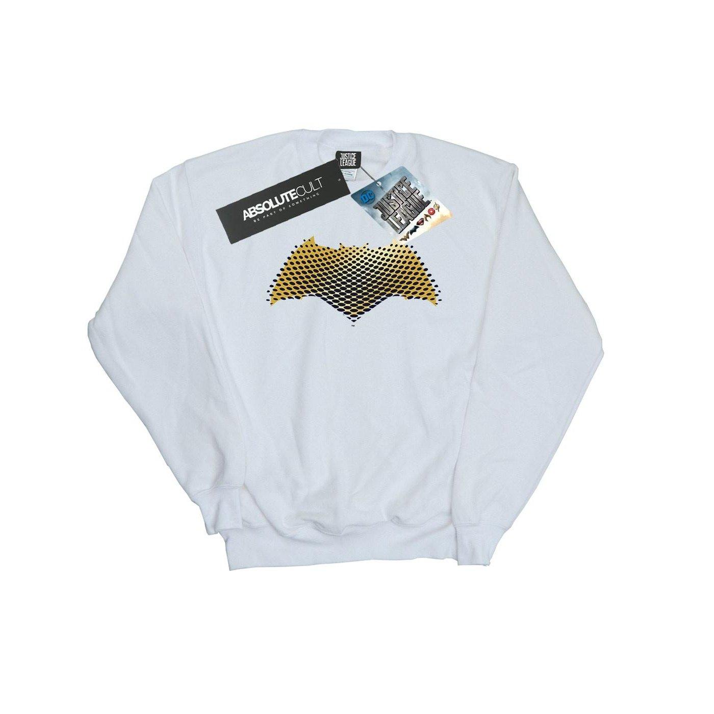 Image of Justice League Movie Batman Logo Textured Sweatshirt Damen Weiss S