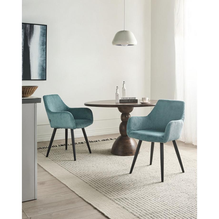 Beliani Esszimmerstuhl 2er Set aus Cord Retro MORI  